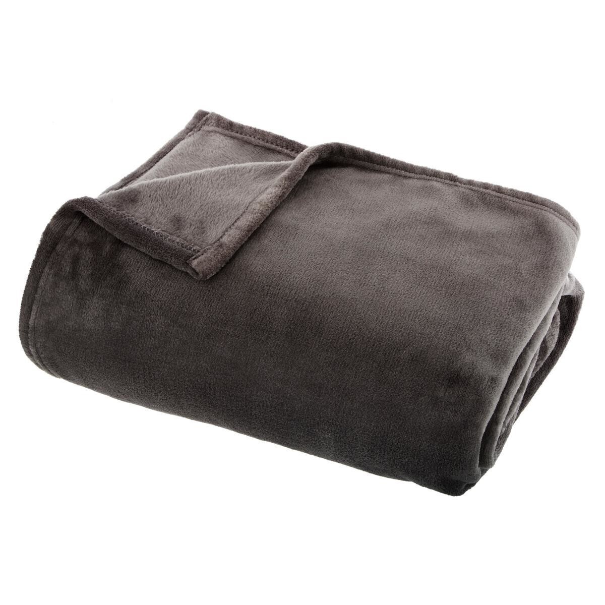 Flannel plaid Slate grey, 130x180 cm