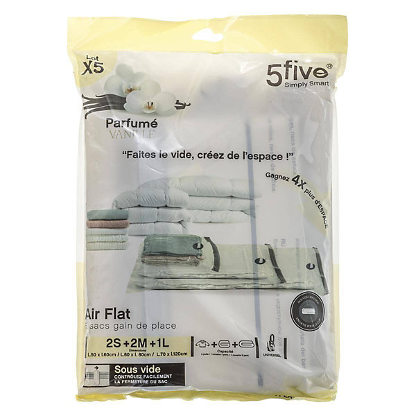 Lot de 5 sacs compresseurs d'air parfumés - Multicolore- 5five