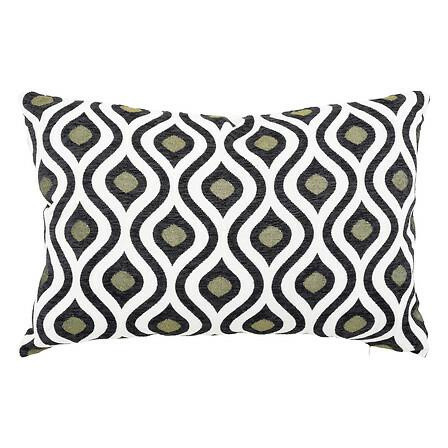 Poduszka Twisted Lime żakardowa 58x38 cm biało-czarna