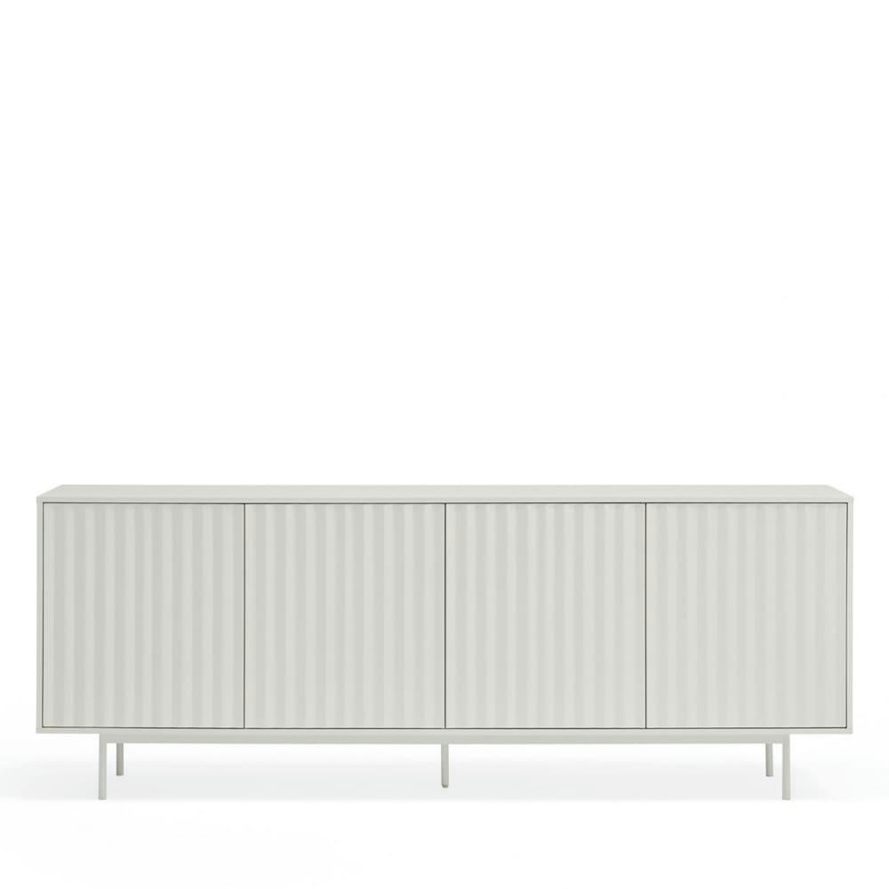 SIERRA - Buffet en bois 4 portes 3 tiroirs L211cm blanc