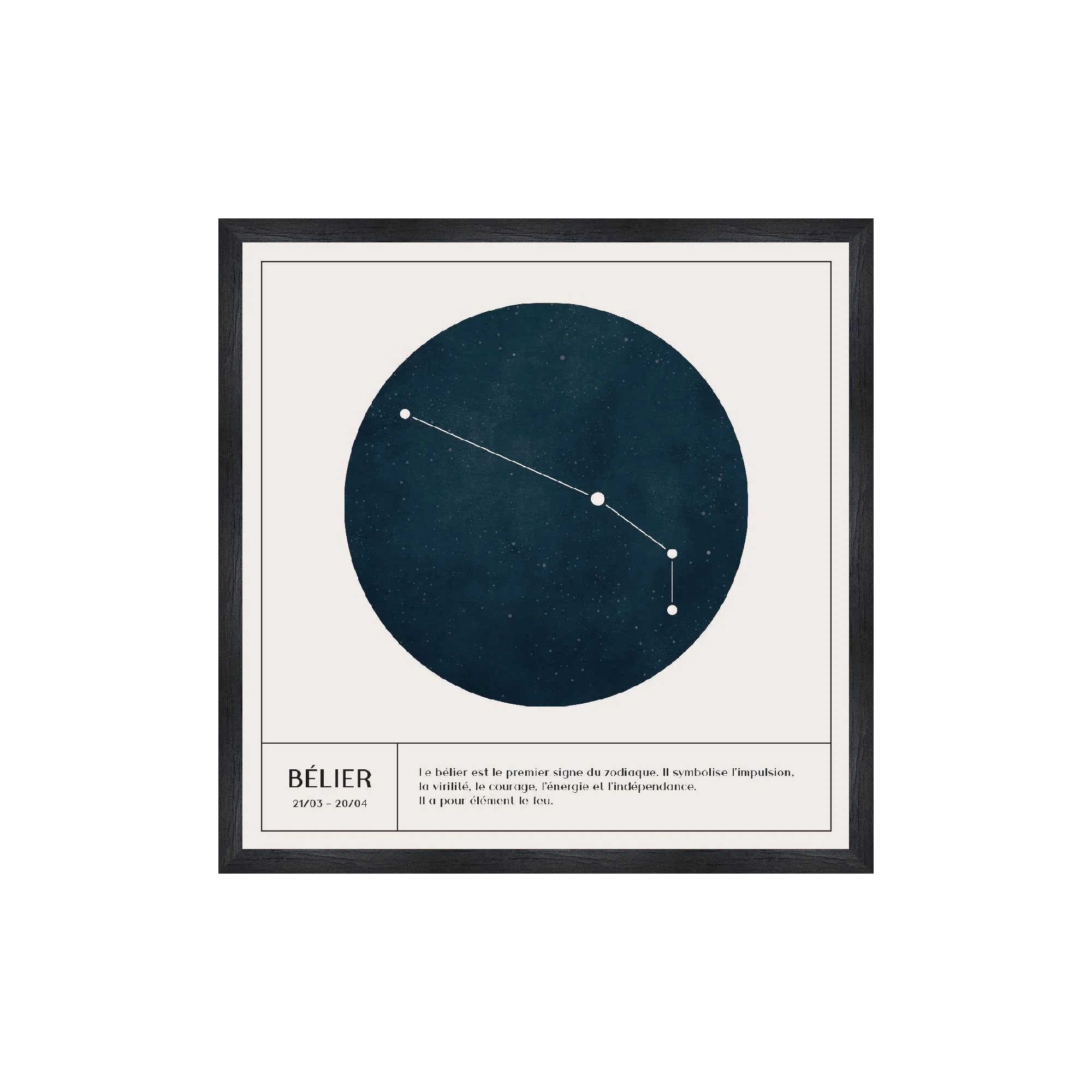 4MURS Tableau ASTRO BELIER coloris blanc