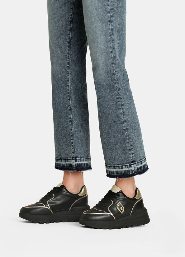 Sneakers platform in pelle
