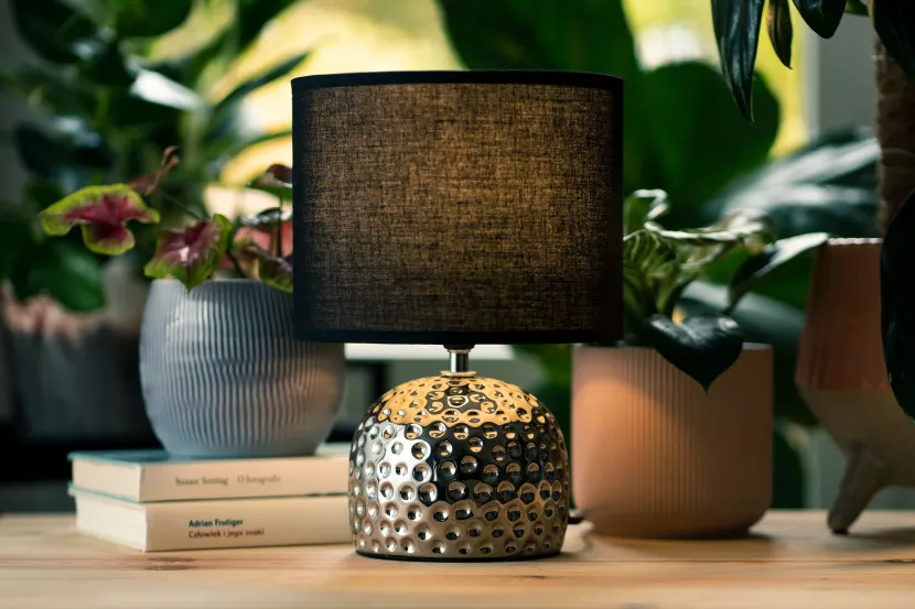 KONSIMO FRAGI komplet lampek 2 szt. eleganckie do sypialni srebrne