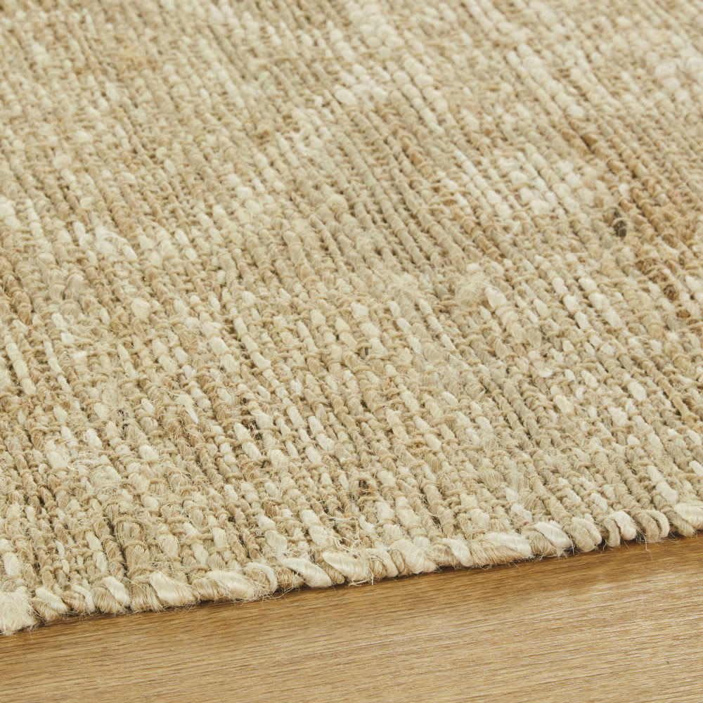 JASMINA - Tapis de couloir kilim tissé en jute et coton beige 80x300