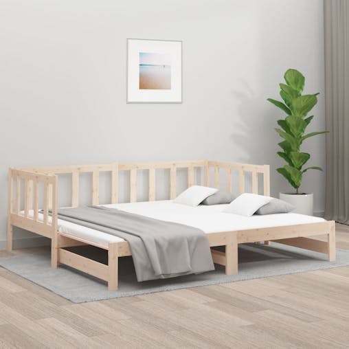 NNEVL Pull-out Day Bed 2x(92x187) cm Solid Wood Pine