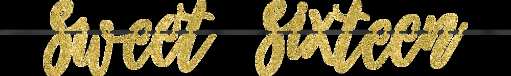 Glitter Gold Sweet 16 Birthday Banner