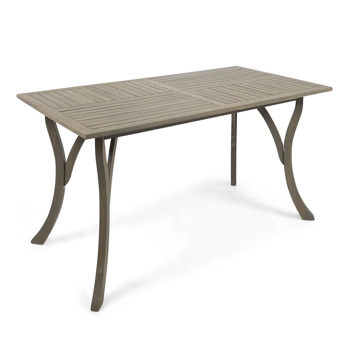 Hermosa Outdoor Acacia Wood Rectangle Dining Table Grey