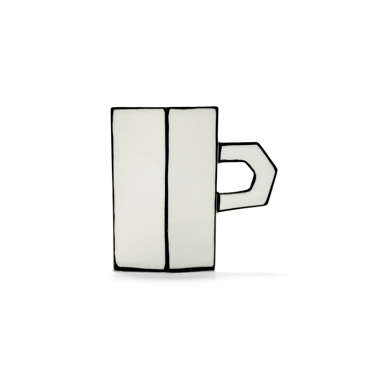 Serax - Carte Blanche Double Espressotasse, weiß / schwarz (2er Set)