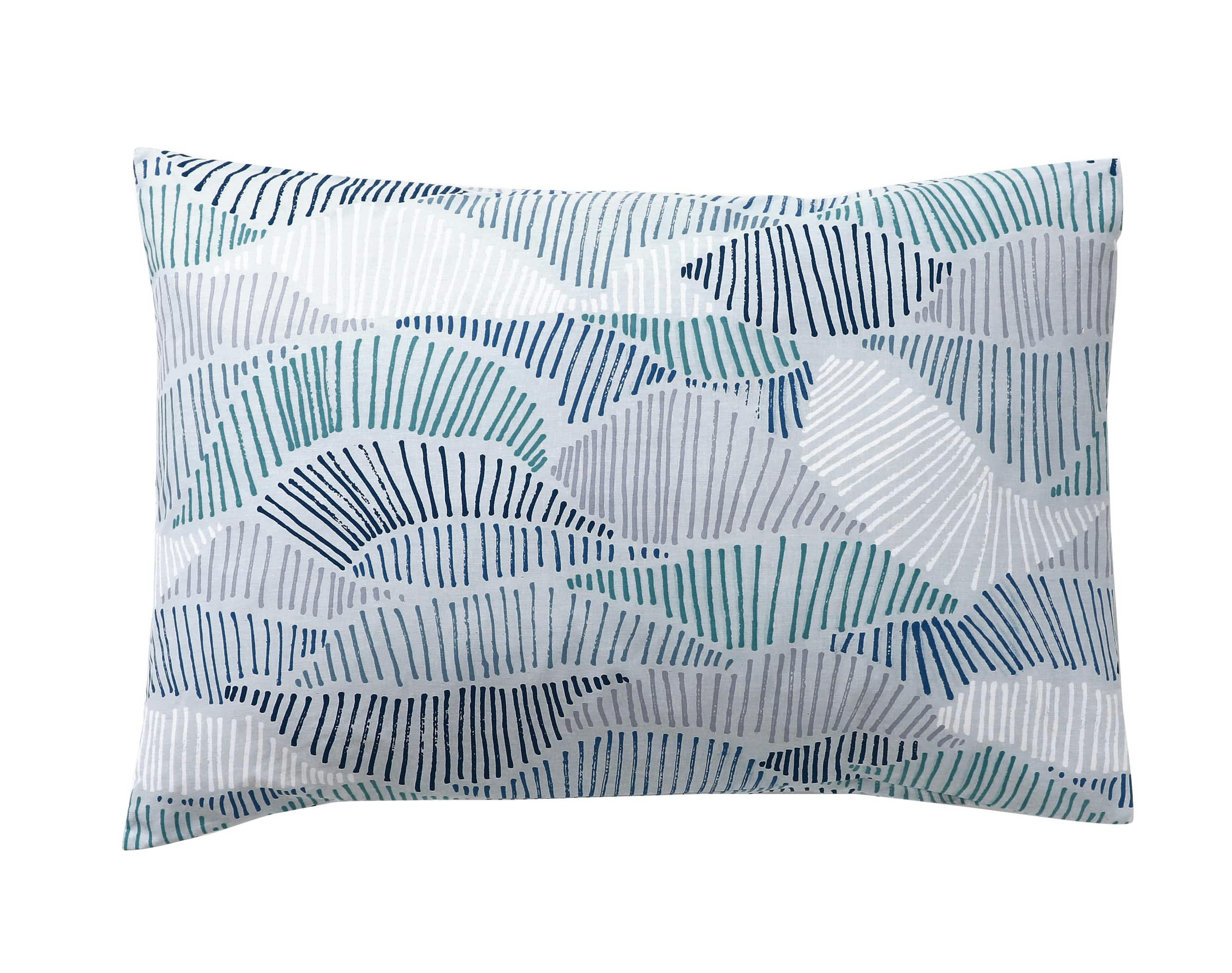 VAGUES - Taie d'oreiller 50x70 en coton bleu