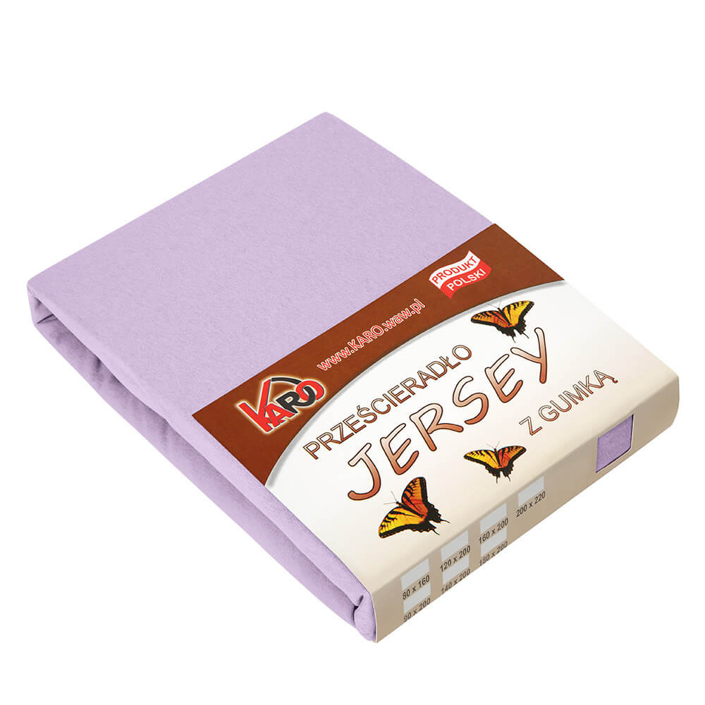 Prześcieradło jersey z gumką 120x200 wrzosowe KARO