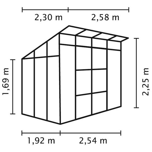 Gewächshaus »Freya«, 5,9 m², Kunststoff/Aluminium, winterfest