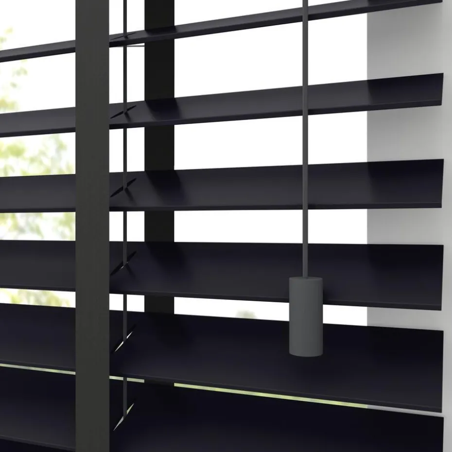 Kwantum Houten Jaloezieën | Jaloezieën | Fenstr Houten Jaloezie Hein  50mm Zwart