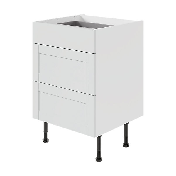 Façade de cuisine 1 tiroir et 2 casseroliers Ash gris mat l. 59,7 cm x H. 71,5 cm GoodHome
