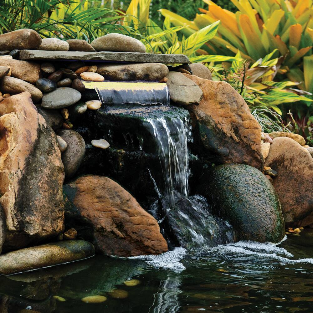 Pond Boss LED Lighted Waterfall Spillway, 14-in