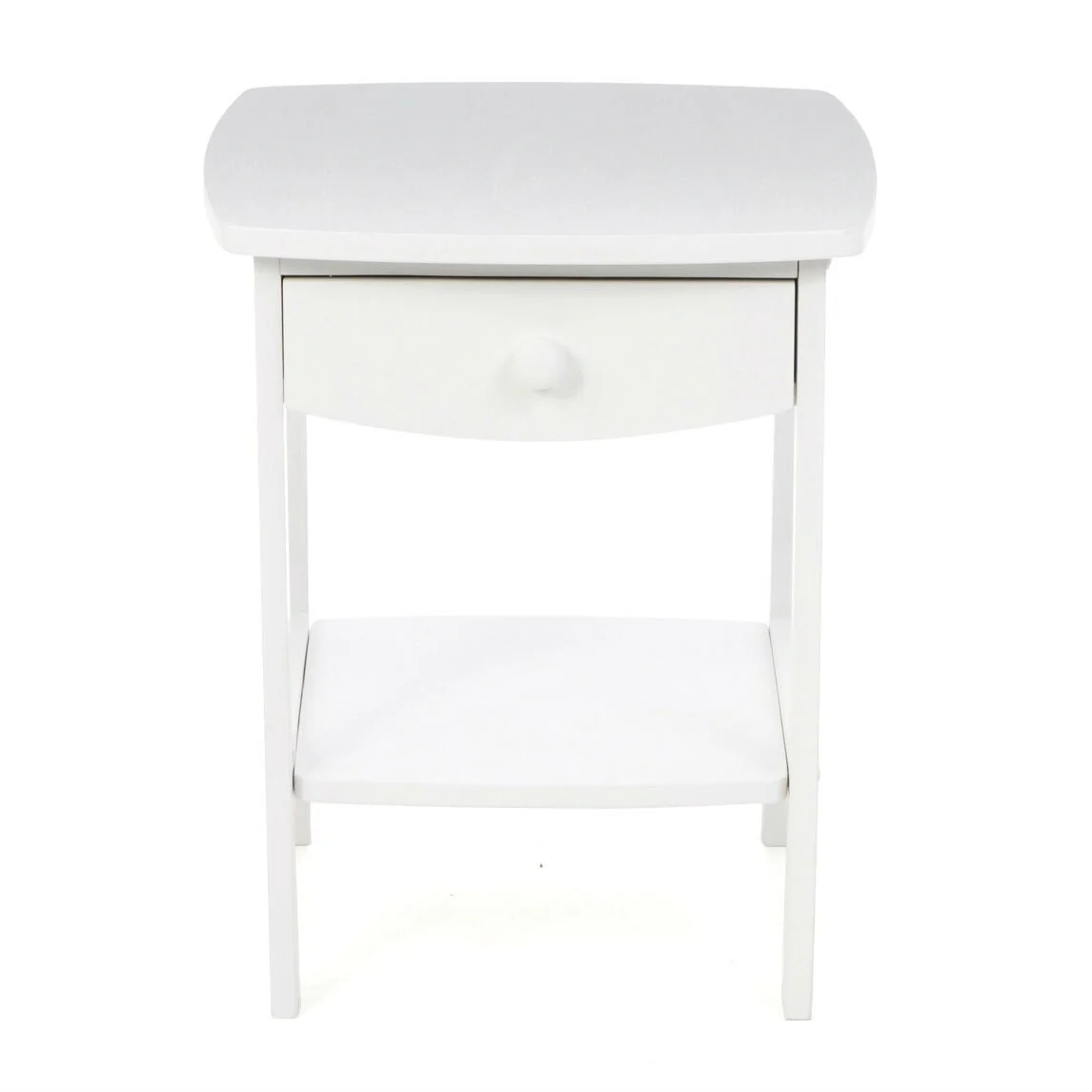 Daily Boutik White Wood Contemporary 1-Drawer Bedside Table Nightstand
