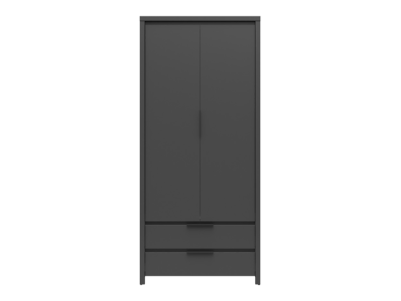 Szafa Elegant 90 cm z 2 drzwiami i 2 szufladami grafitowa