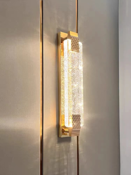 Lampa ścienna kinkiet kryształ bąbelkowy złoty Abigail 50 cm
