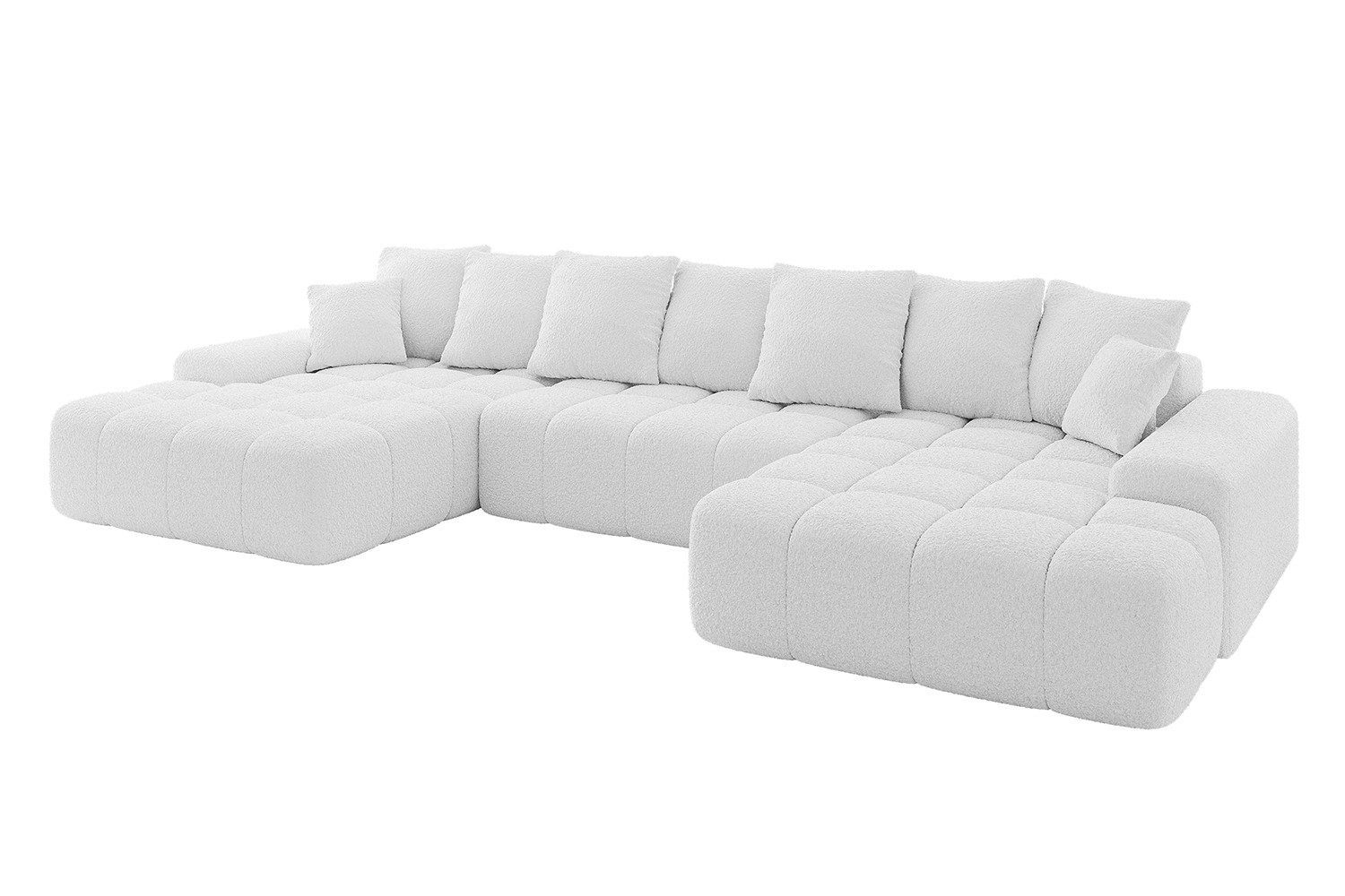 Narożnik z funkcją spania i pojemnikiem ENSI-U 353x164x69 cm Biały