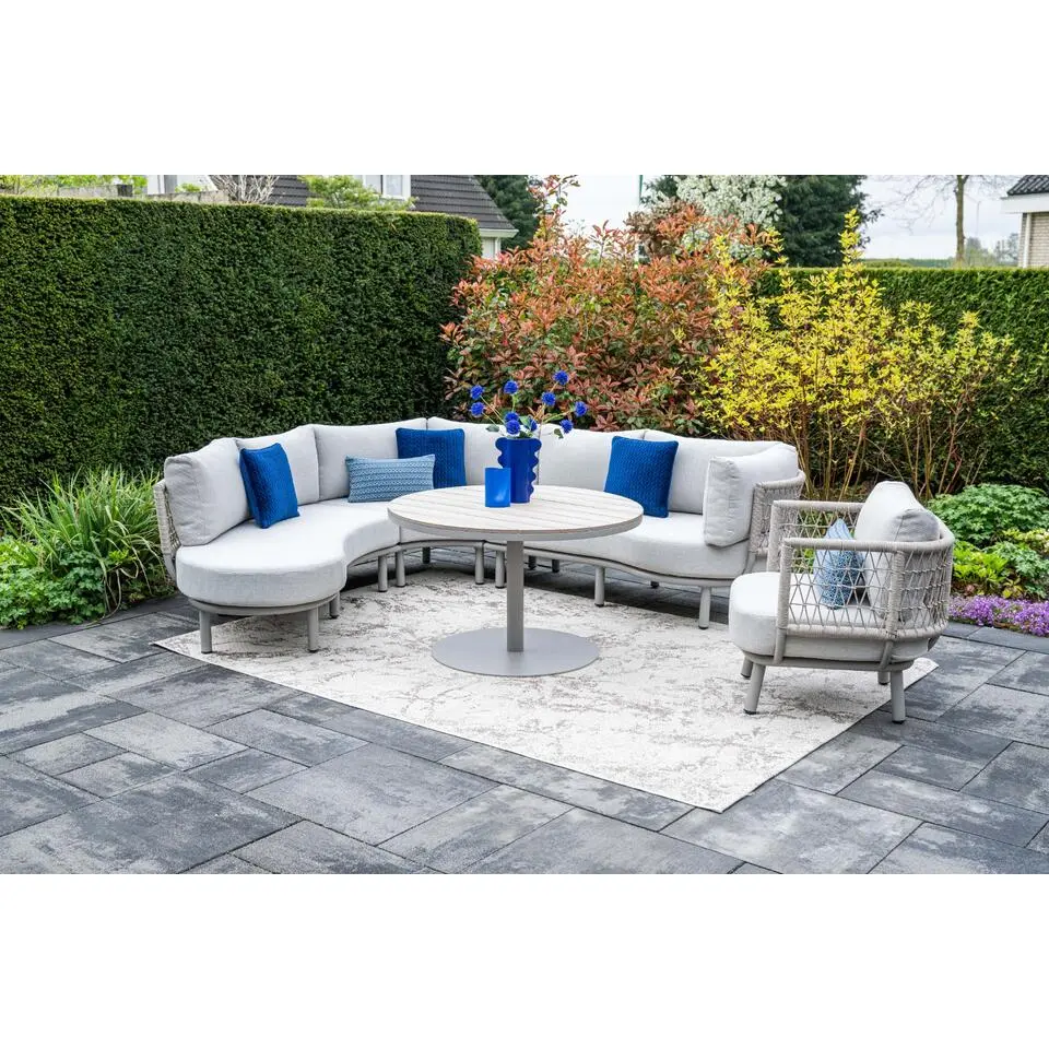 Matera aluminium/rope lounge-dining set - taupe - valley sand