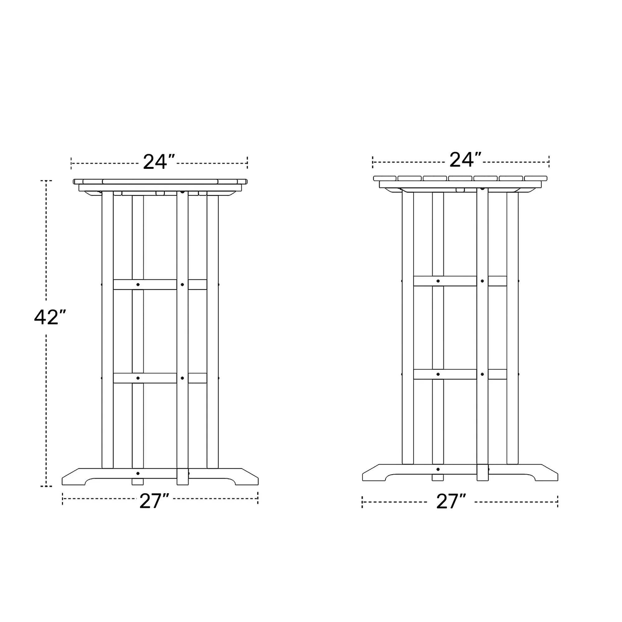 Polytrends Laguna Hdpe All Weather Outdoor Patio 24 Round Bar Bistro Table