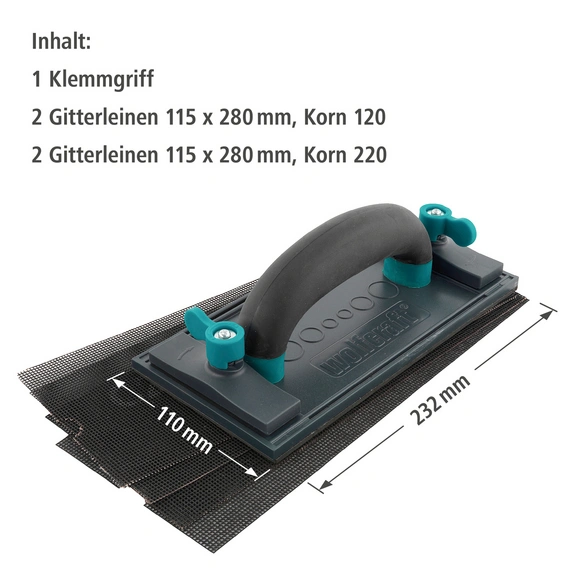 Handschleiferset Kunststoff 23 x 11 x 8 cm 5-tlg.