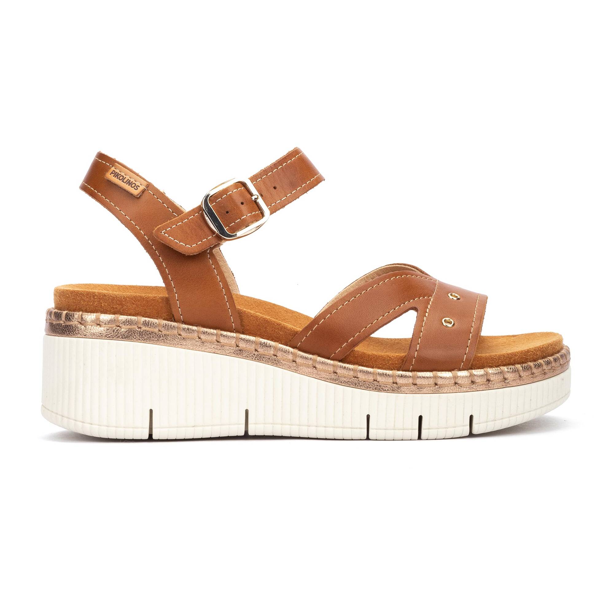 GOMERA - Sandalias de cuña con hebilla para mujer