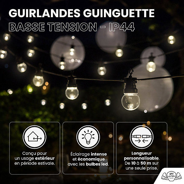 Kit Guirlande Guinguette 20M Transparent