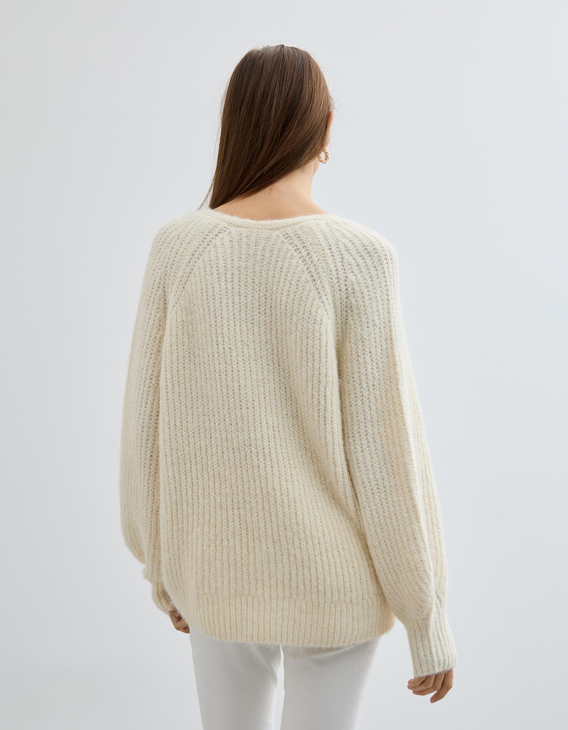 Camisola com Lã, Mulher, Cru