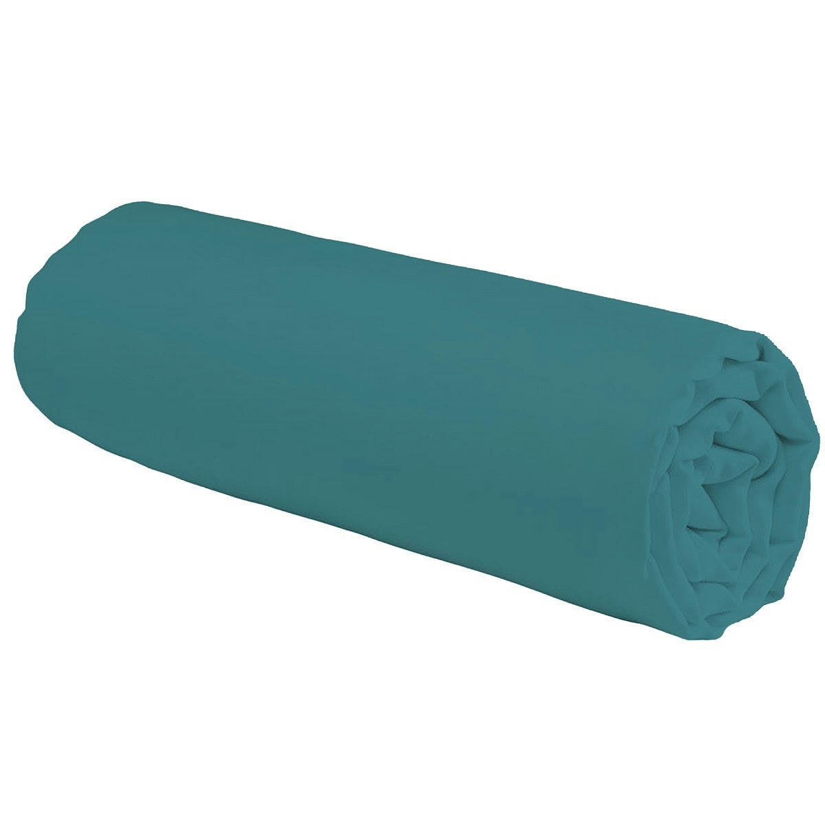 COTON UNIS - Drap housse coton  uni petrole 90x190cm