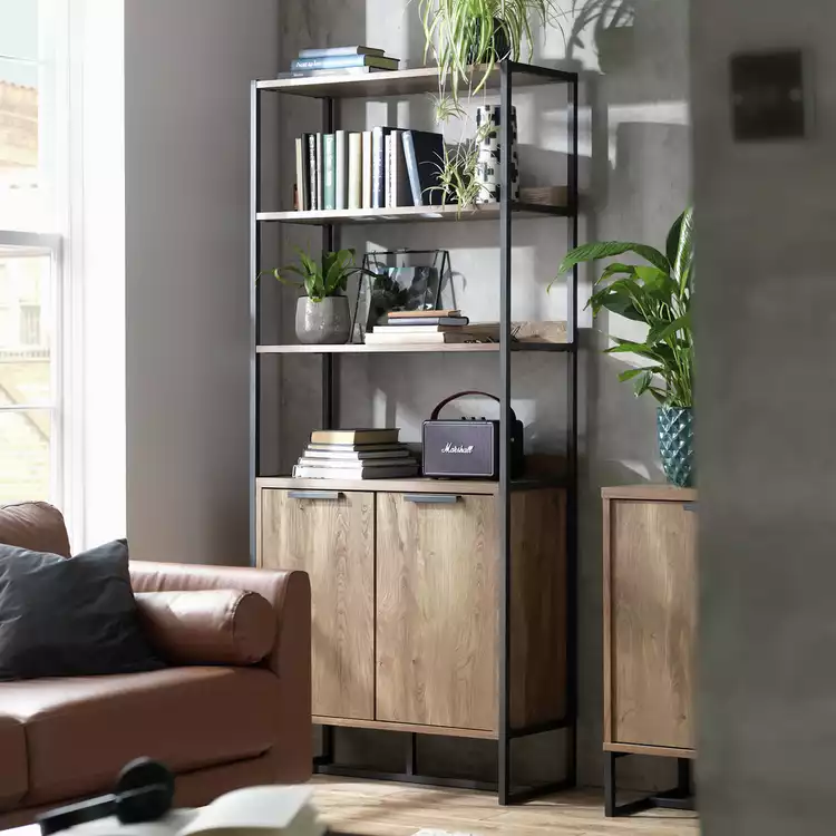 Habitat Nomad 2 Door Display Cabinet - Oak