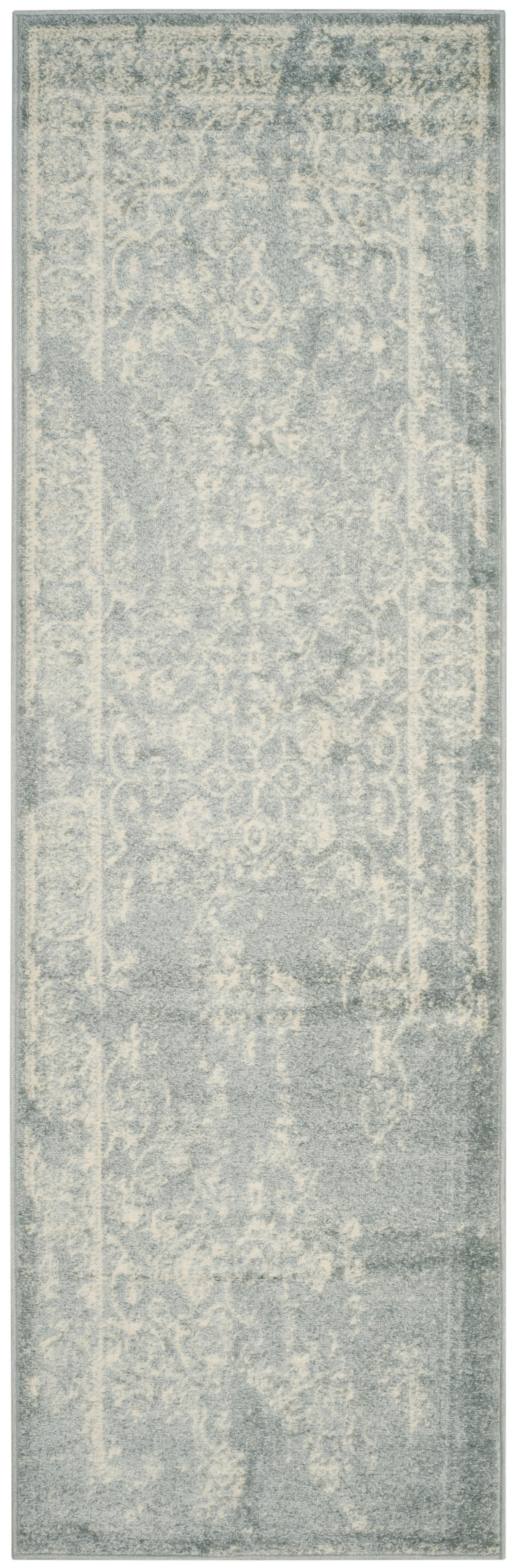 ADIRONDACK - Tapis de salon interieur en gris ardoise & ivoire, 76 x 244 cm