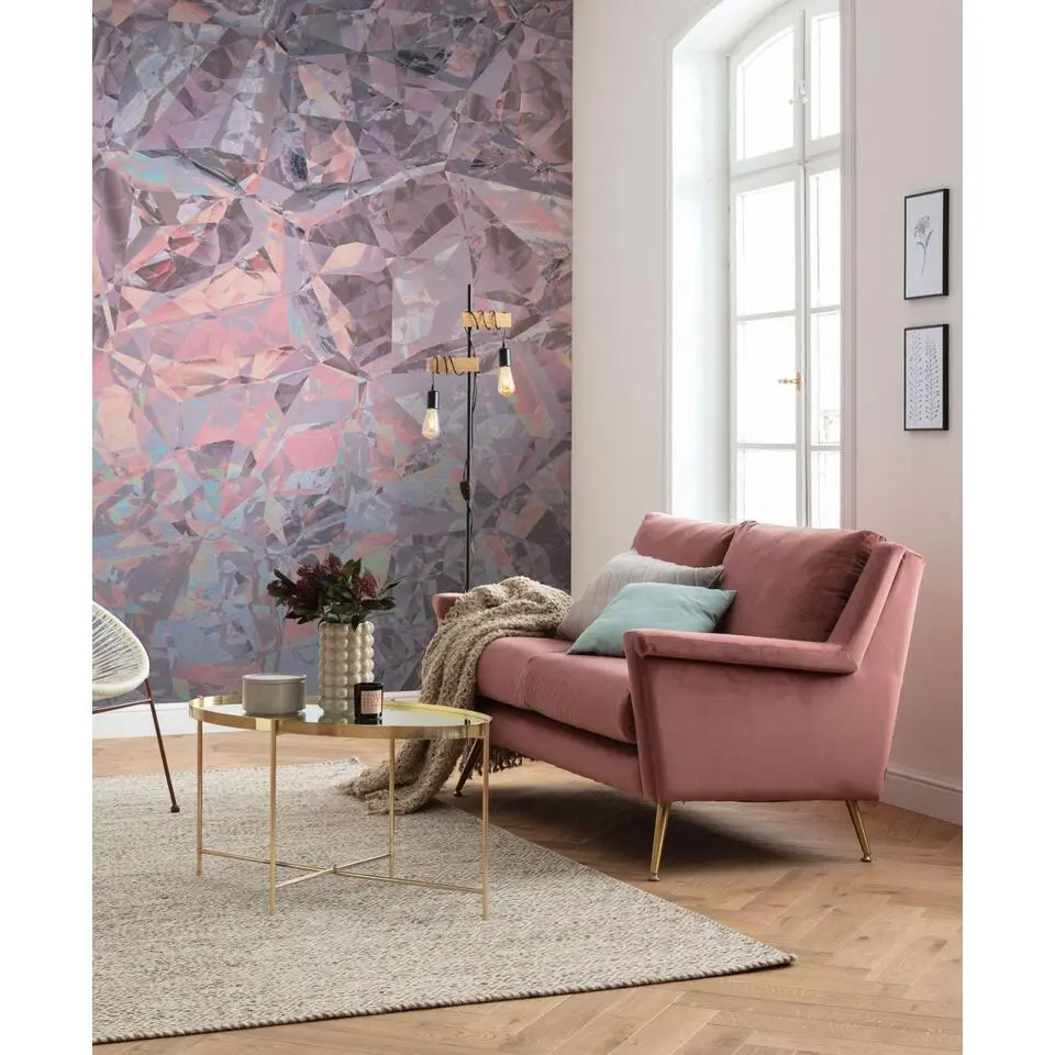 Sanders & Sanders fotobehang Kristallen paars en roze - 200 x 280 cm