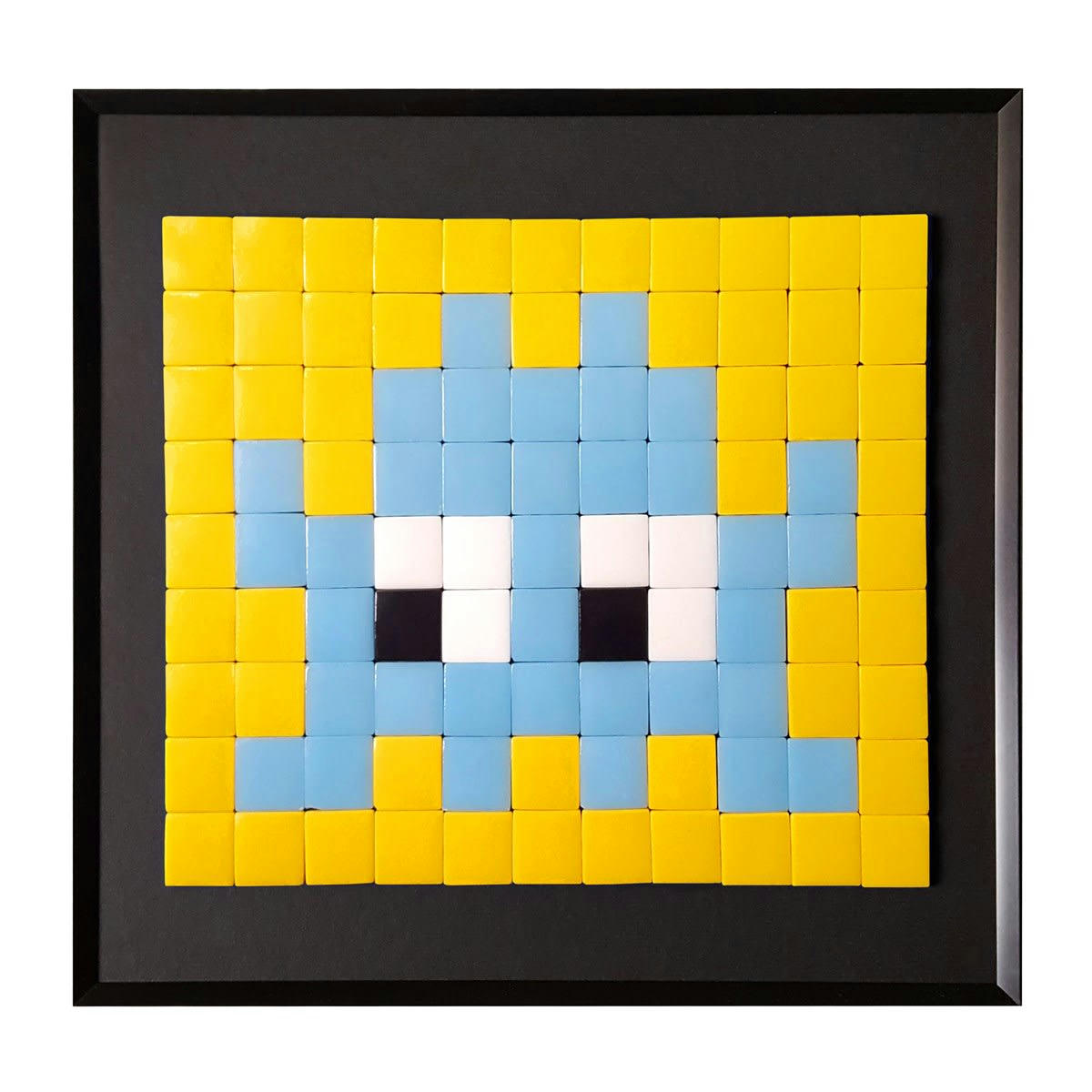 INVADERS - Cadre mosaïque en verre jaune 30x30cm