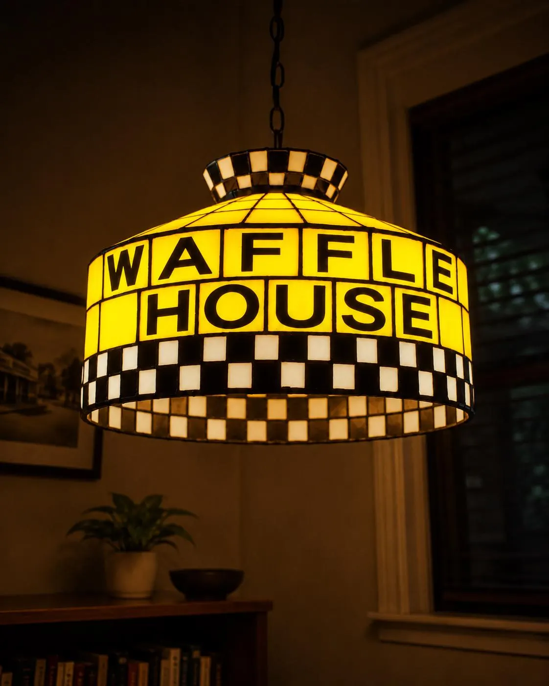 Waffle House Lamp -- Tiffany Style Pendant -- Free shipping!