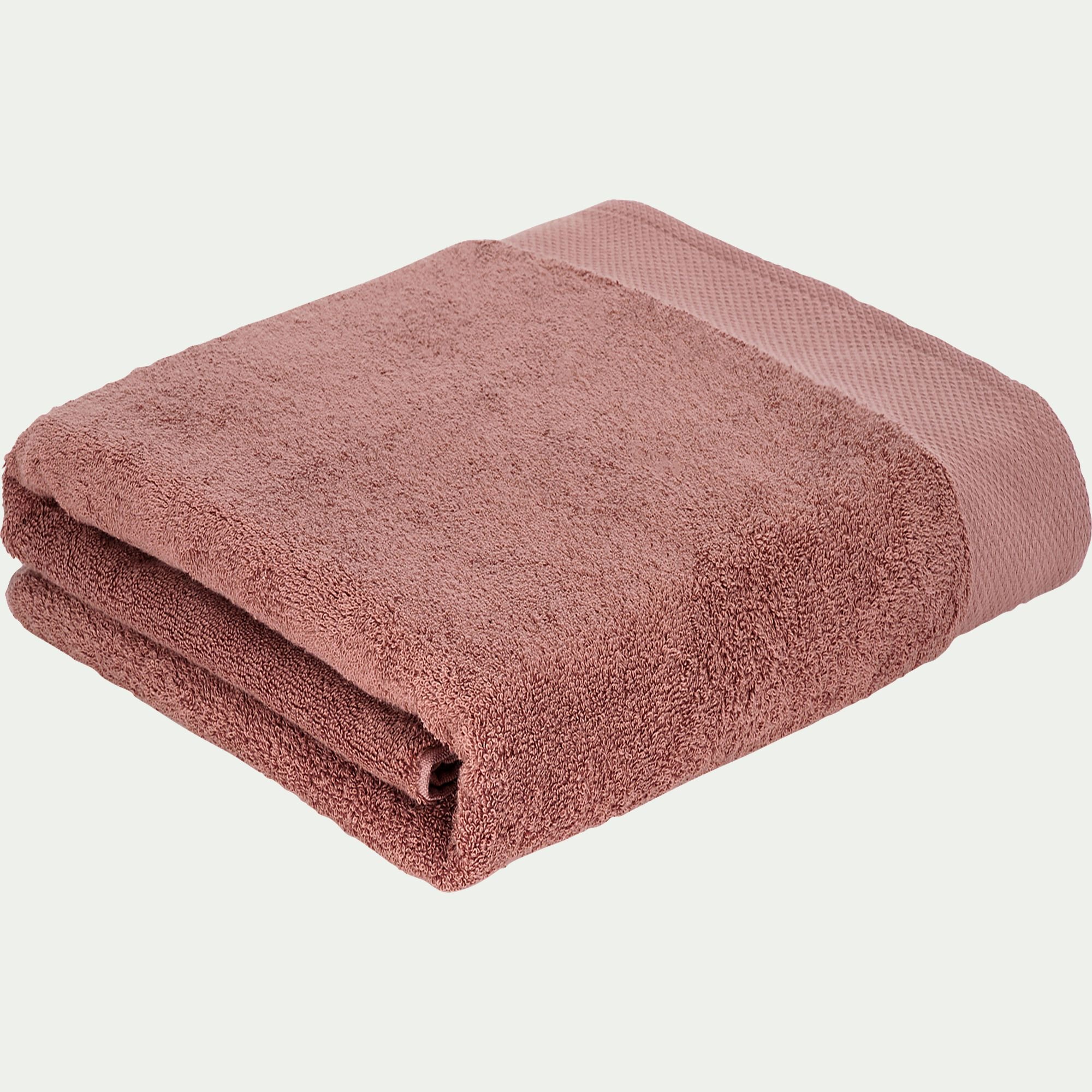 AZUR - Drap de bain en coton peigné - brun rhassoul 100x150cm