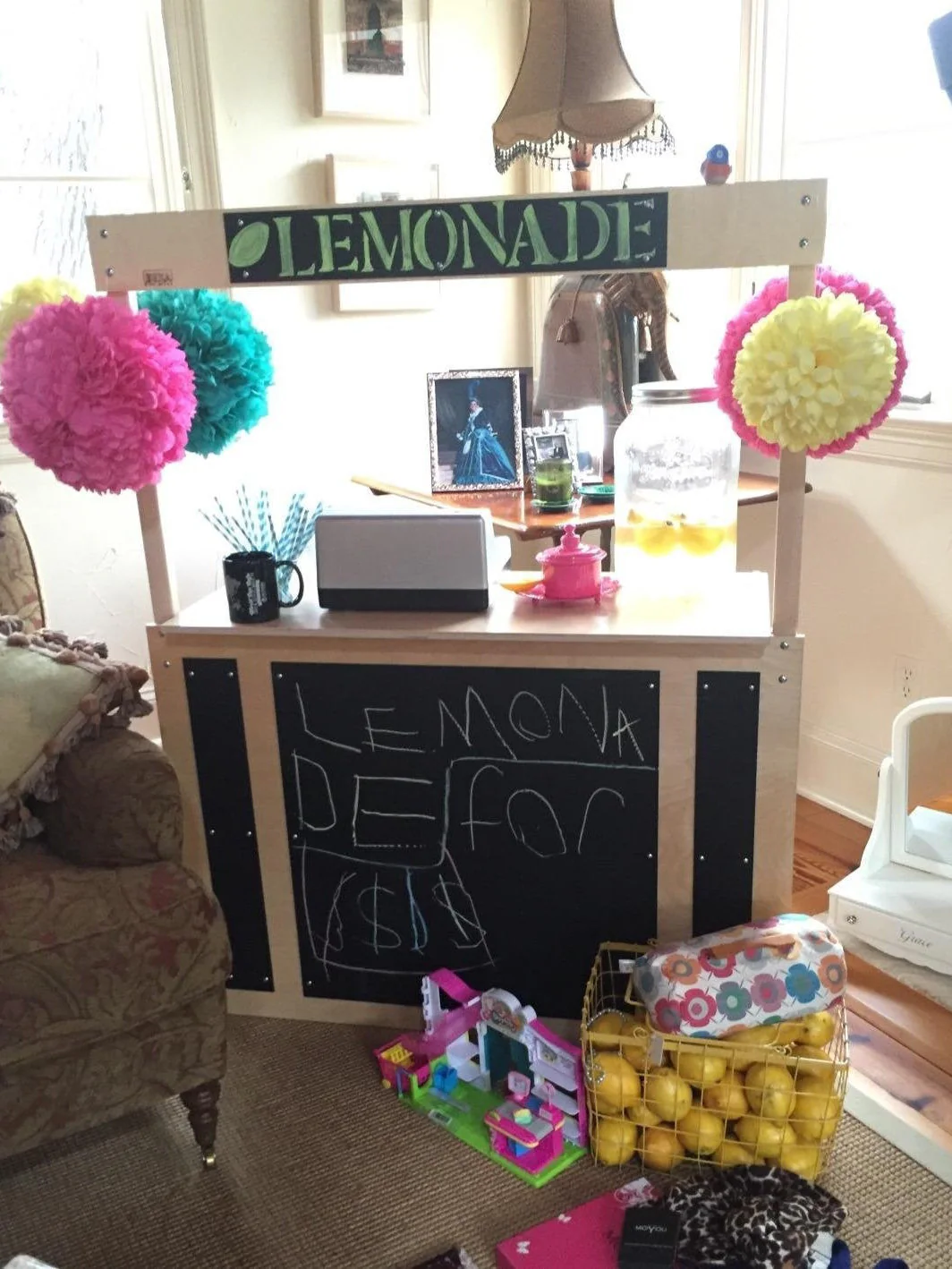 Lemonade Stand / Market Stand with Black Chalkboard