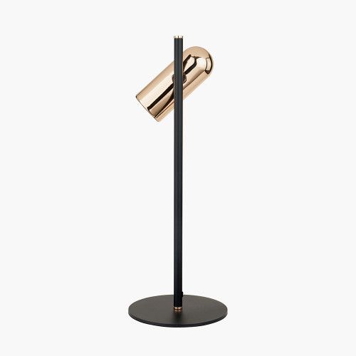 Ruma Black and Rose Gold Metal LED Table Lamp