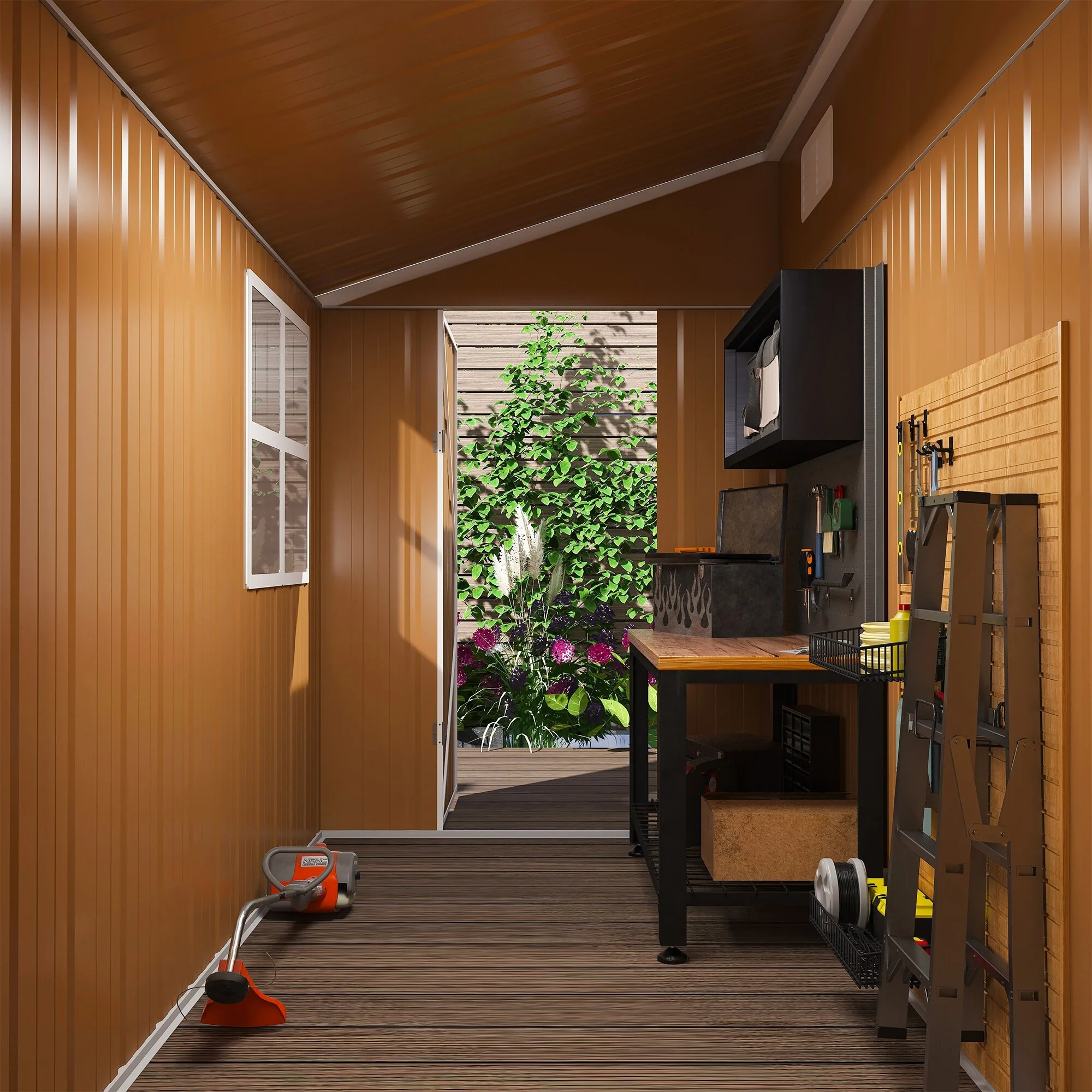 8x4 FT Heavy-Duty Metal Storage Shed with Double Doors, Windows & Ventilation - Weatherproof Outdoor Garden Shed