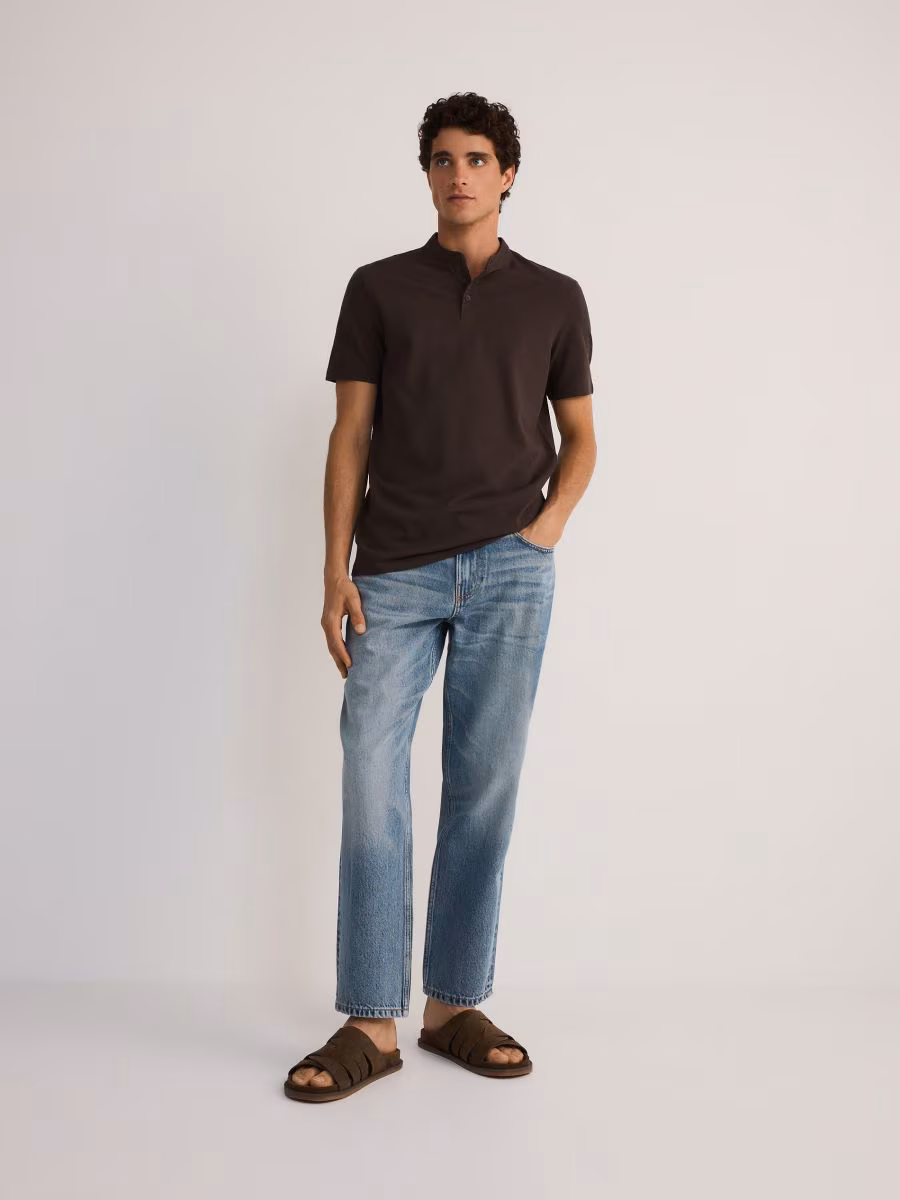 Stand-Up Collar Polo Shirt