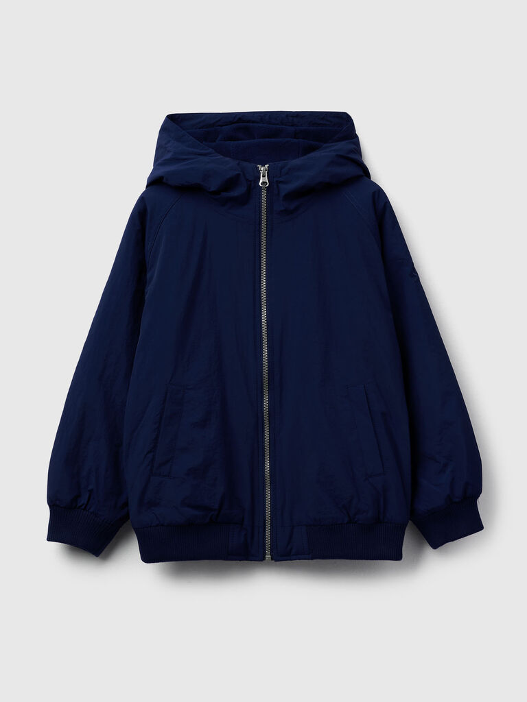 Nylon jacket with hood