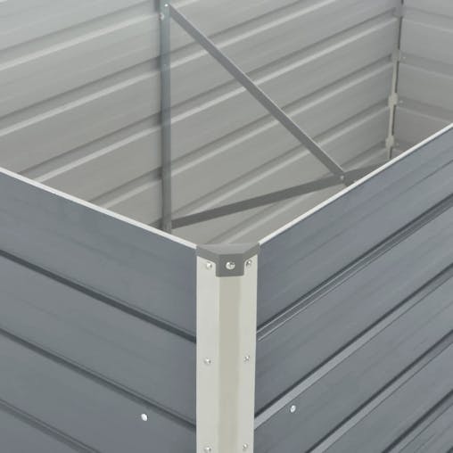 NNEVL Raised Garden Bed 160x80x45 cm Galvanised Steel Grey