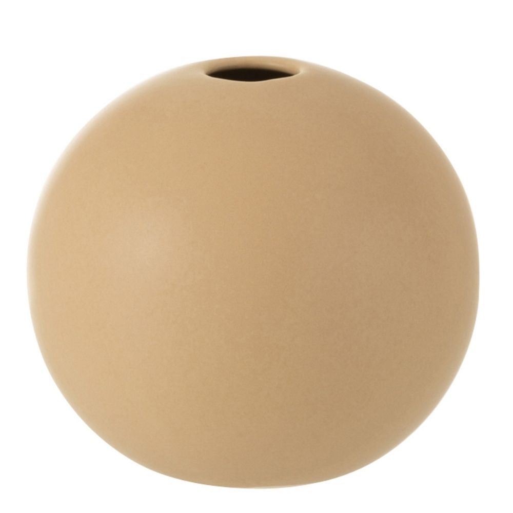 J-Line vaas Bol - keramiek - beige - medium - Ø 18 cm