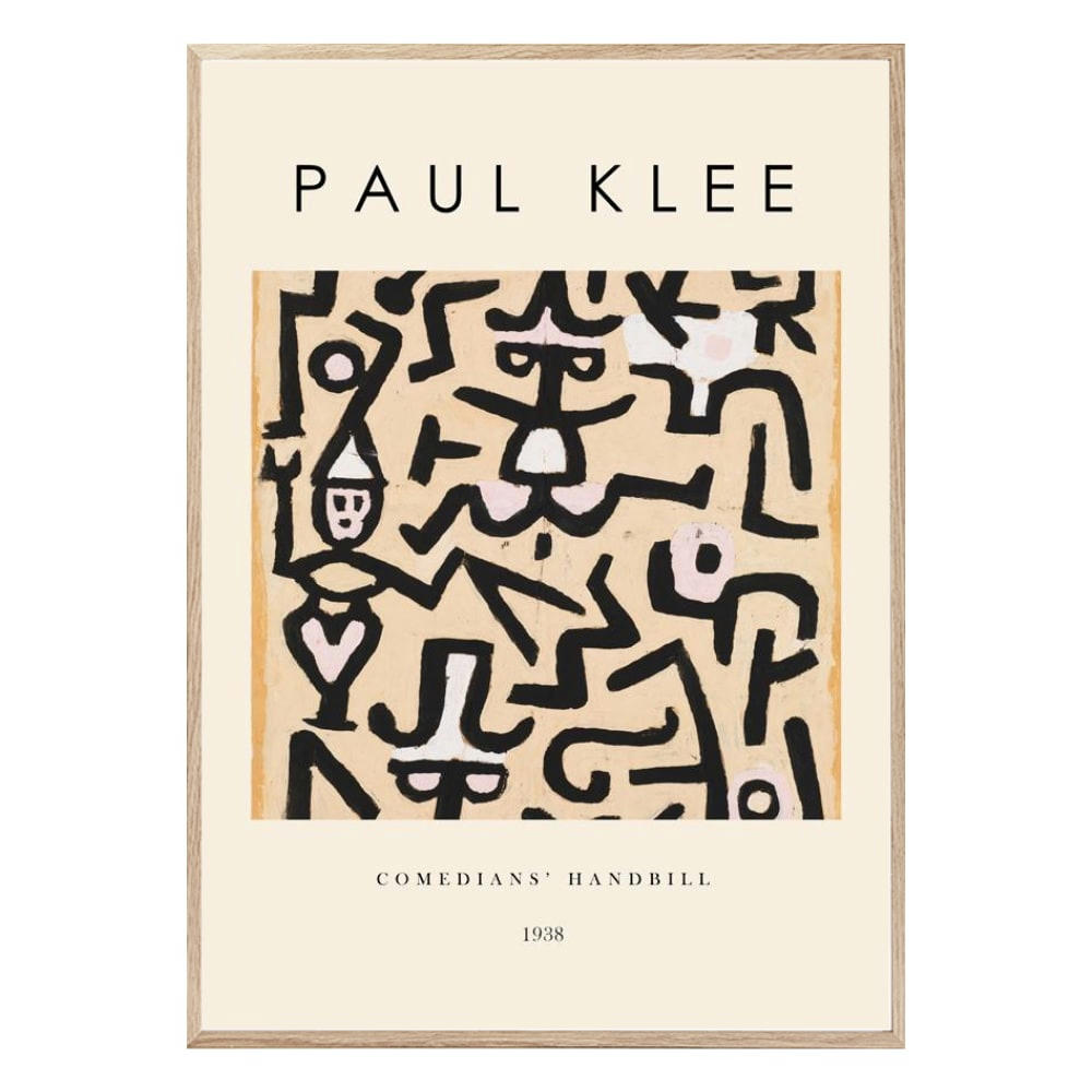 ARTESTA - Affiche décorative avec cadre chêne 40 x 50 cm comédiens handbill