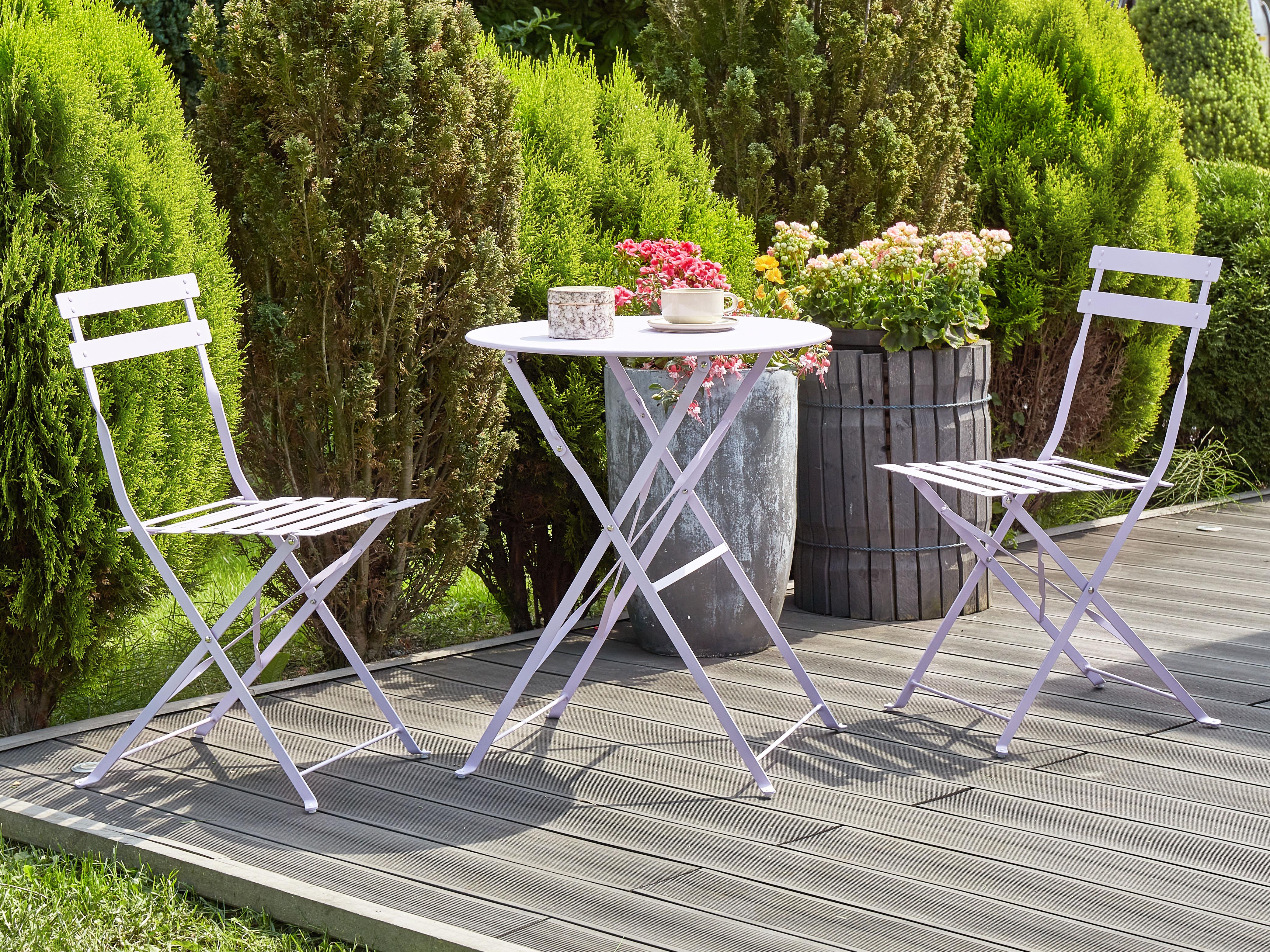 Bistro Set Folding FIORI Metal Violet