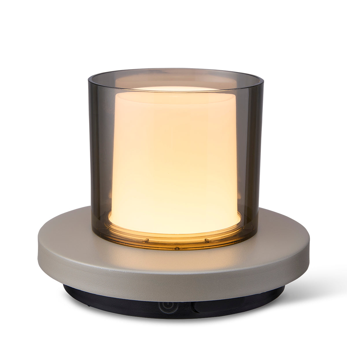 Lighto | Tafellamp grijs met rookglas solar voor buiten | Dimbaar | Oplaadbaar | Werkt op zonne-energie