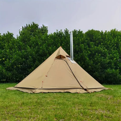 NNETM Ultra-Light 3.2m Diameter Four-Season Camping Pyramid Tent with Smoke Window