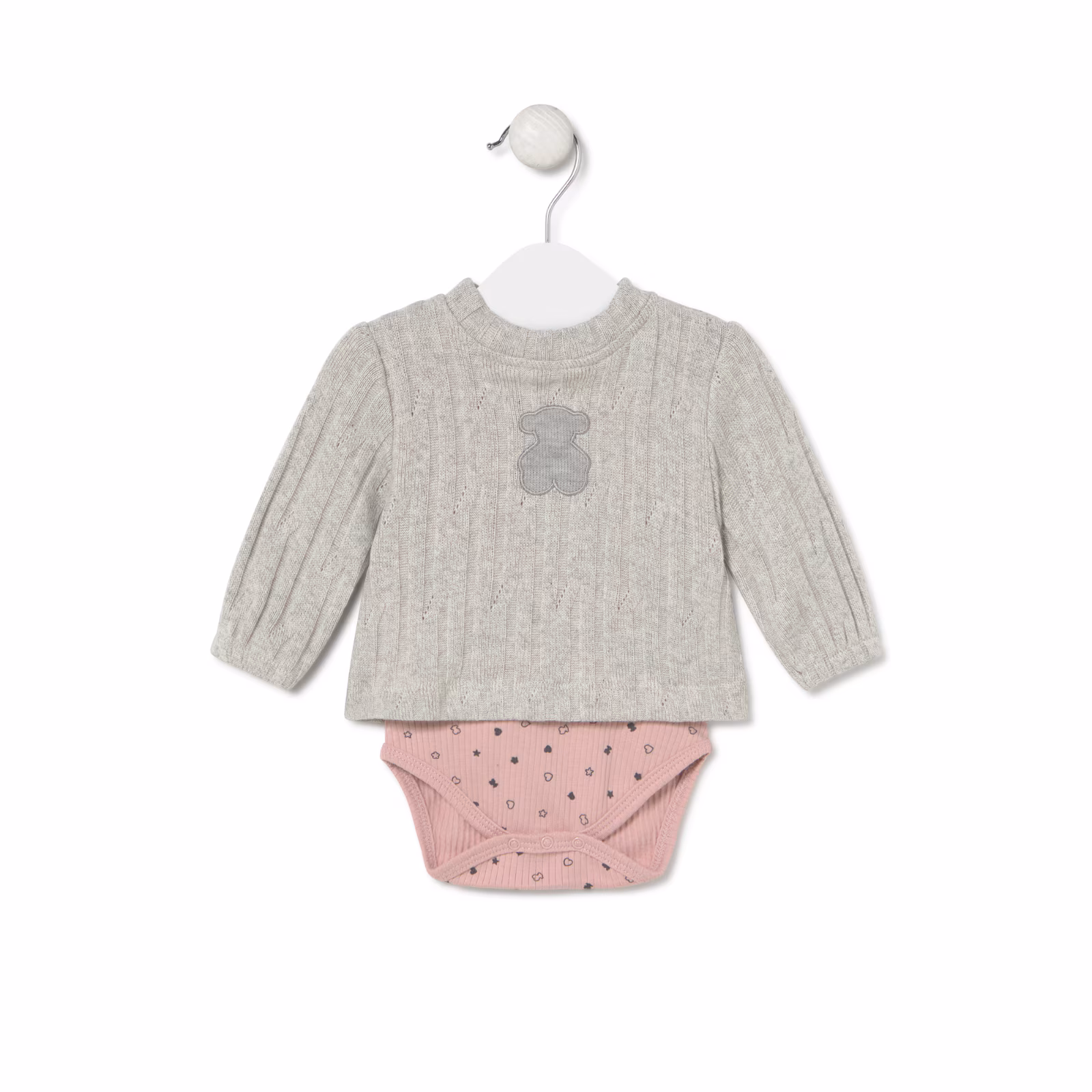 Body con camiseta de bebé Mini gris