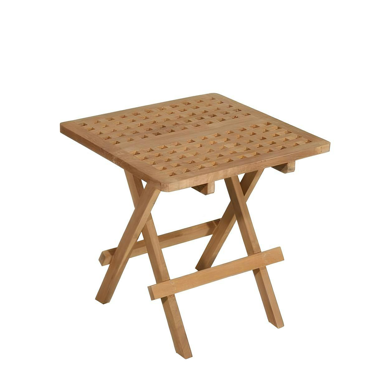 Table d'appoint de jardin en Teck carrée pliante 50cm SUMMER