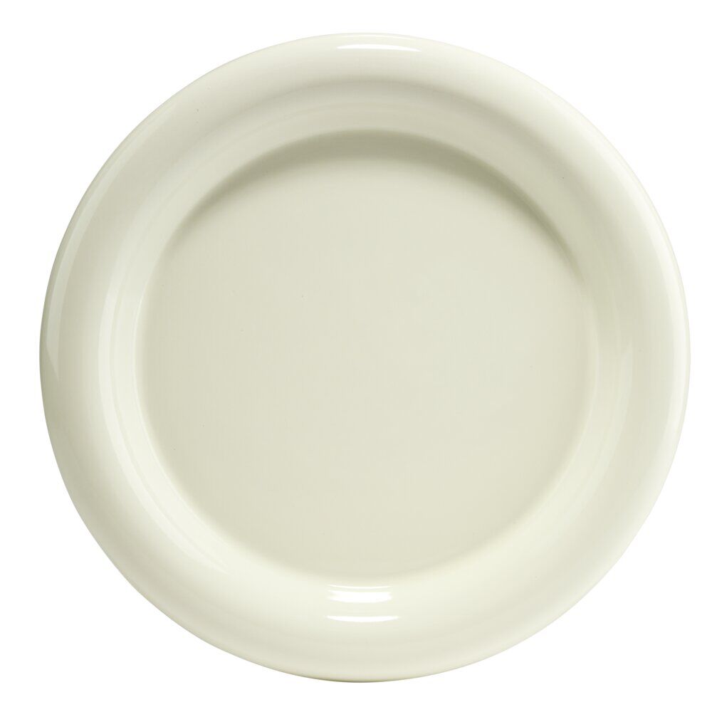Assiette plate ronde Bubble céramique unie blanc écru Ø26cm
