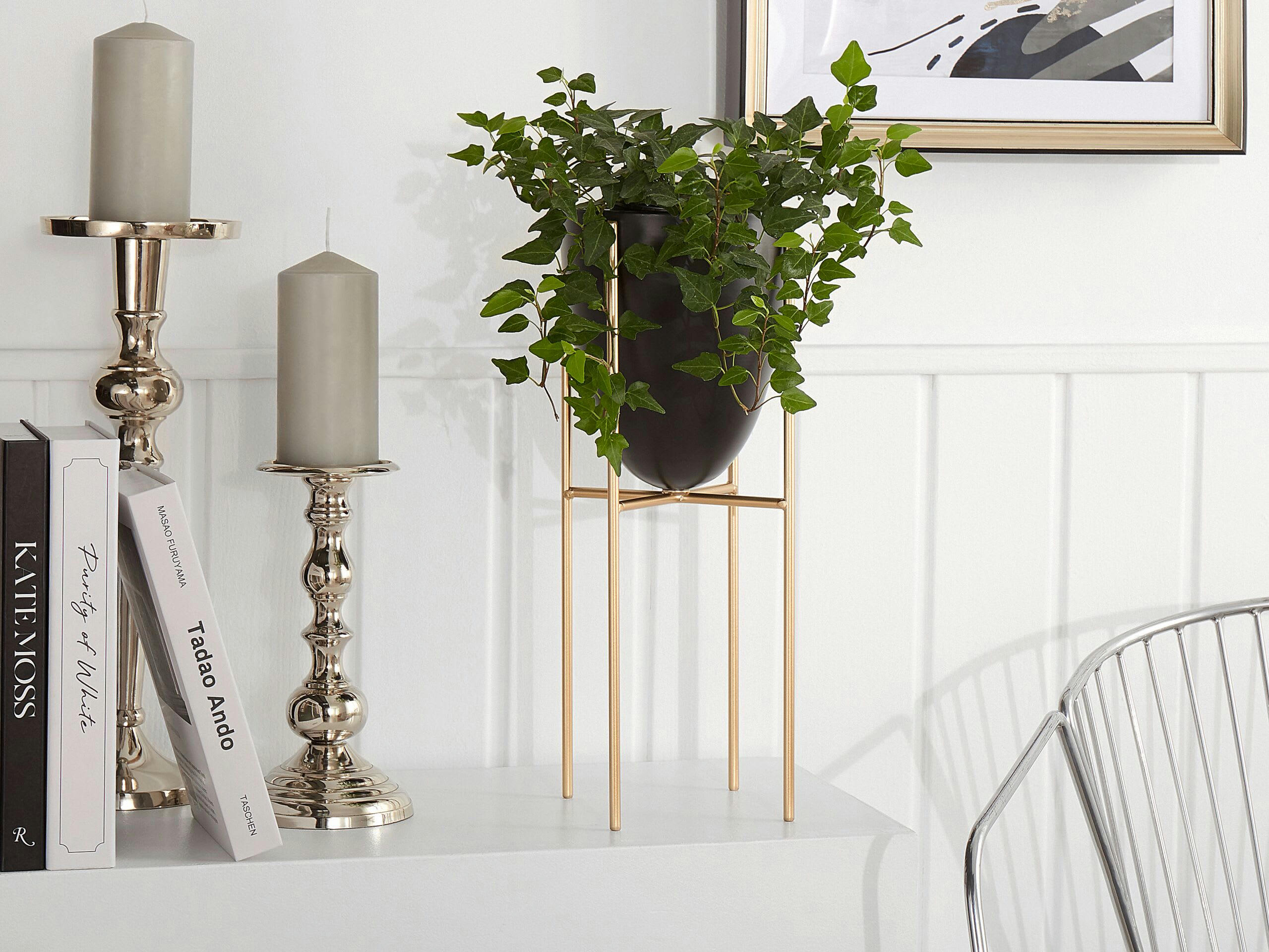 LEFKI - Cache-pot d'extérieur en métal noir H41